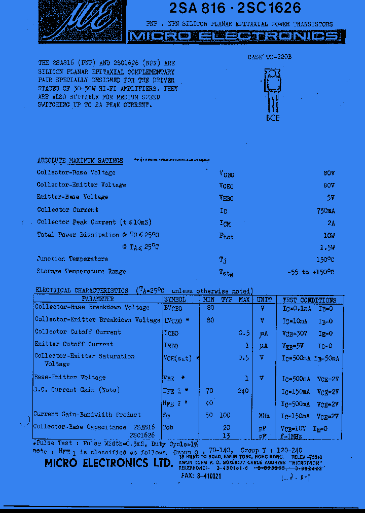 2SA816_6596.PDF Datasheet