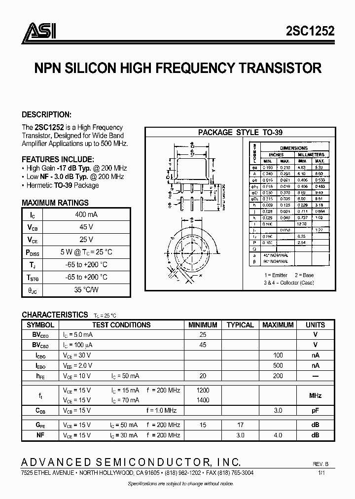 2SC1252_105876.PDF Datasheet