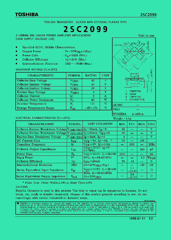 2SC2099_38439.PDF Datasheet