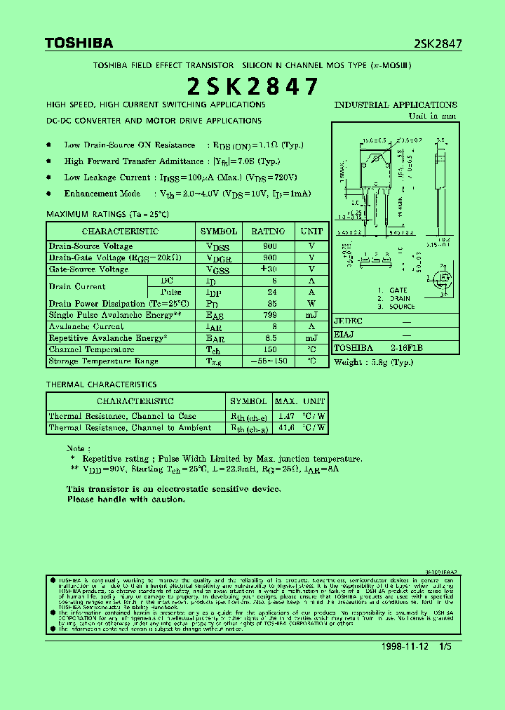 2SK2847_178255.PDF Datasheet