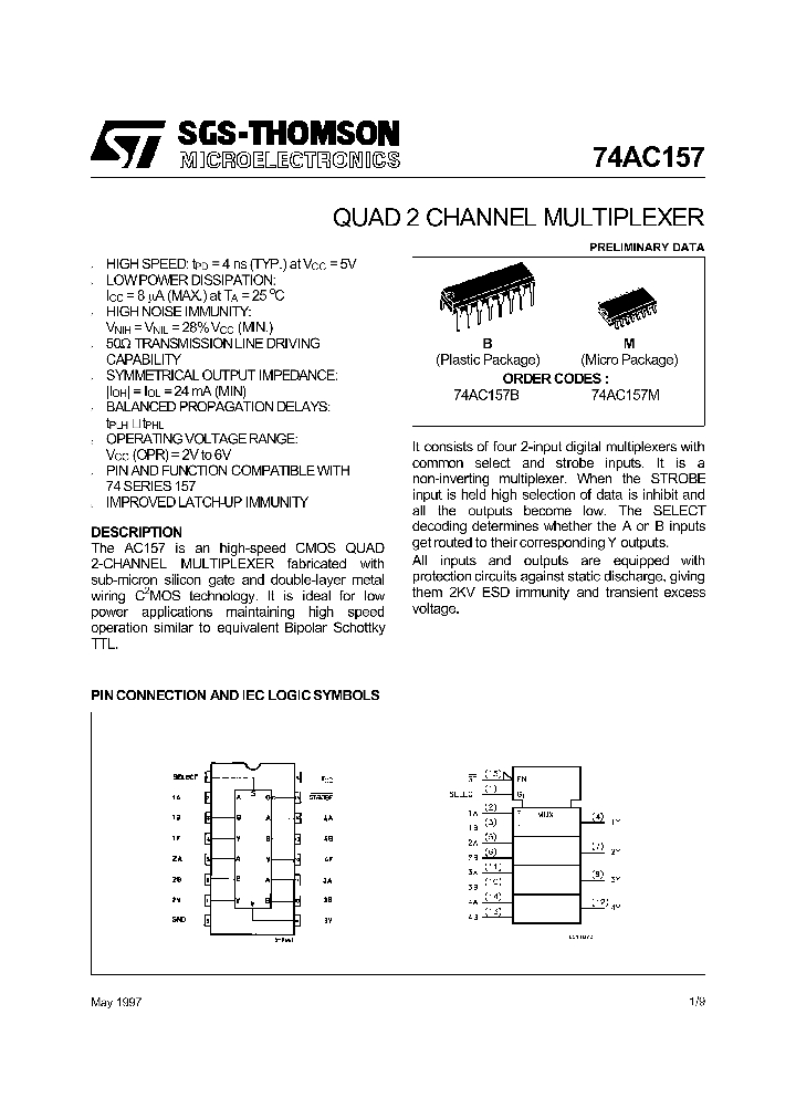 74AC157_95460.PDF Datasheet