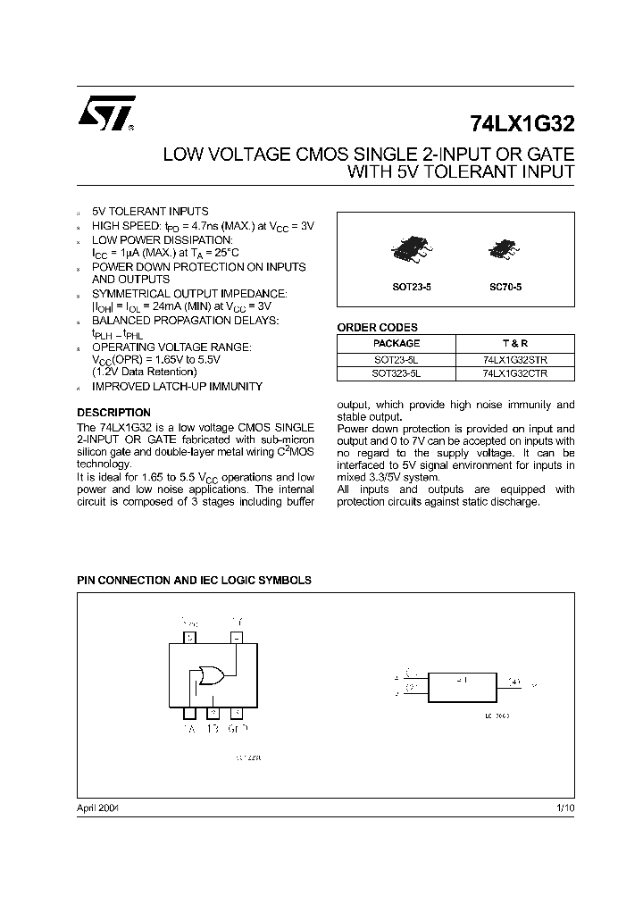 74LX1G32_186267.PDF Datasheet