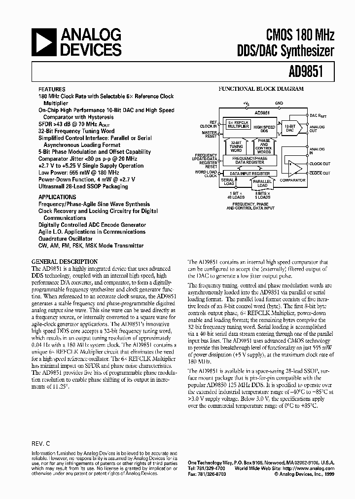 AD9851_78422.PDF Datasheet