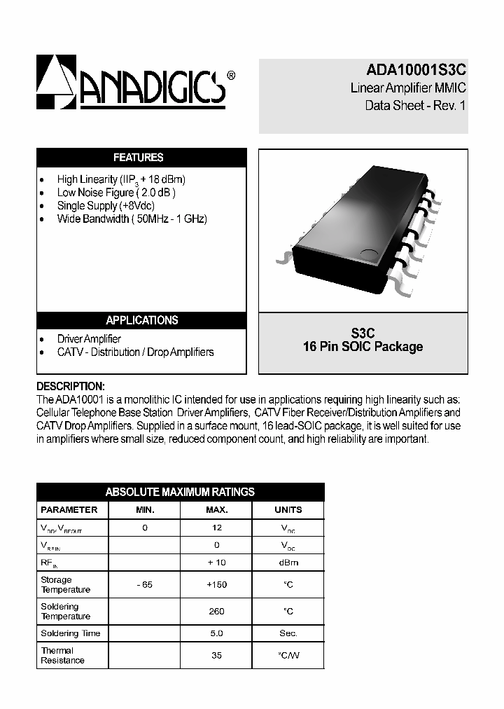 ADA10001S3C_164829.PDF Datasheet