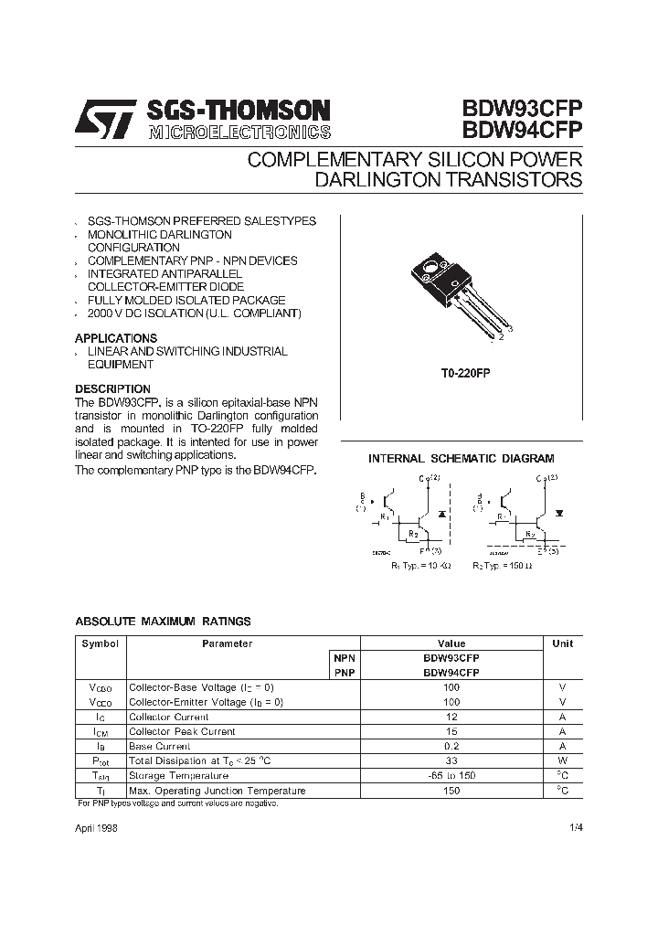 BDW93CFP_158404.PDF Datasheet