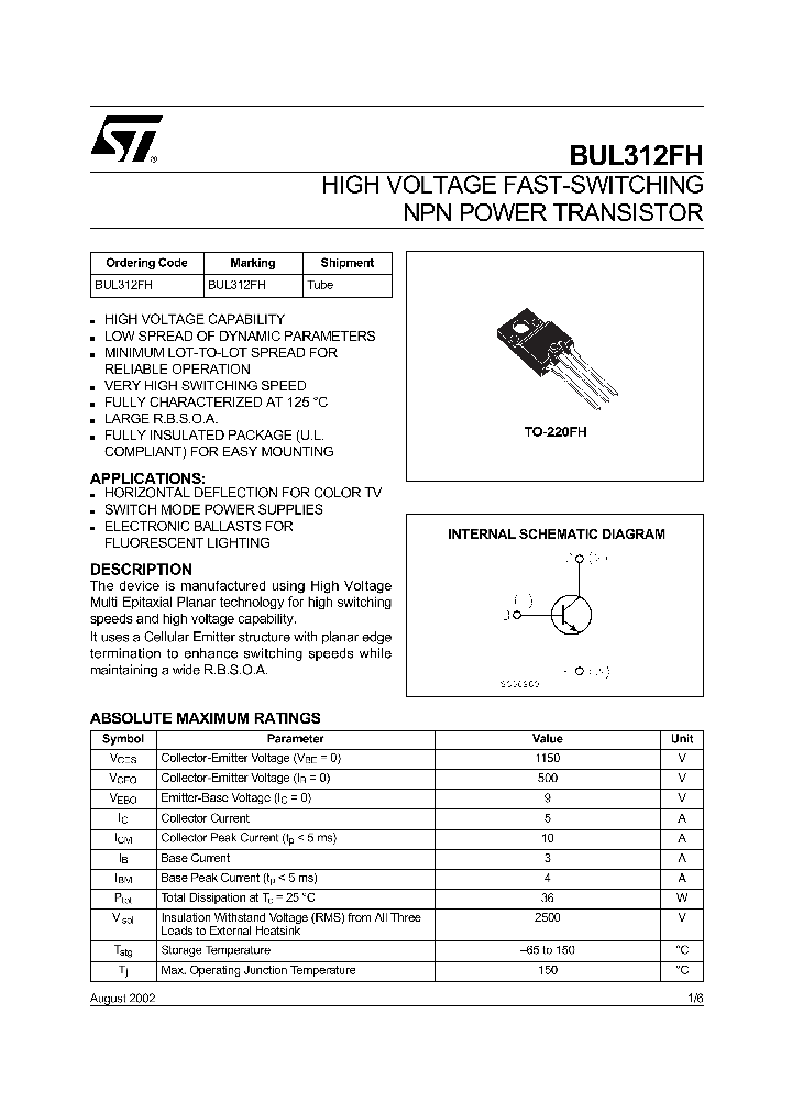 BUL312FH_118897.PDF Datasheet