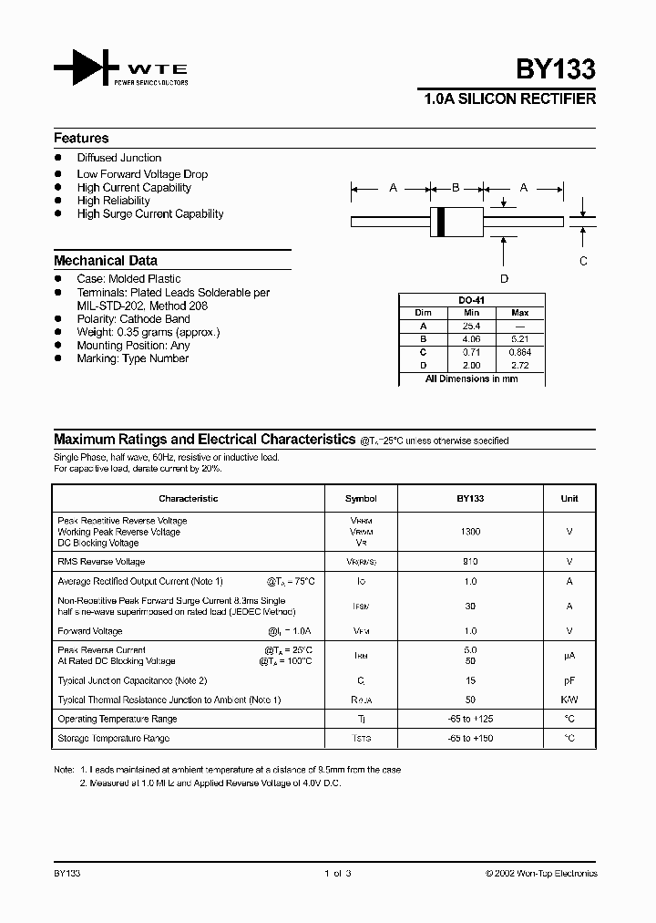 BY133_44448.PDF Datasheet