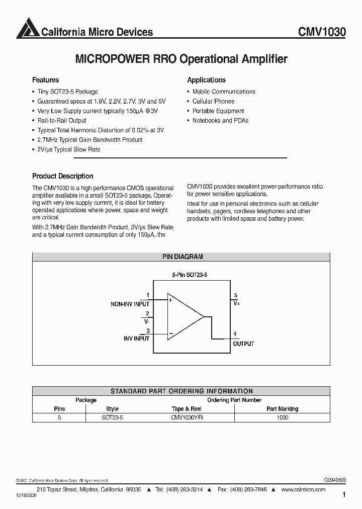 CMV1030_56770.PDF Datasheet