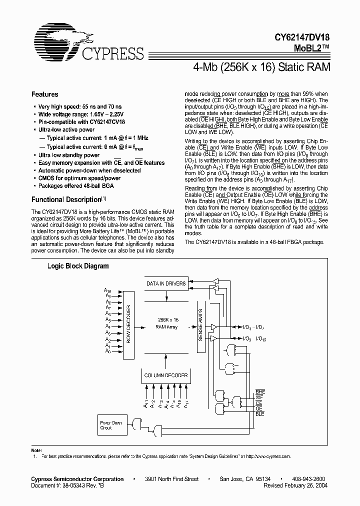 CY62147DV18_103111.PDF Datasheet