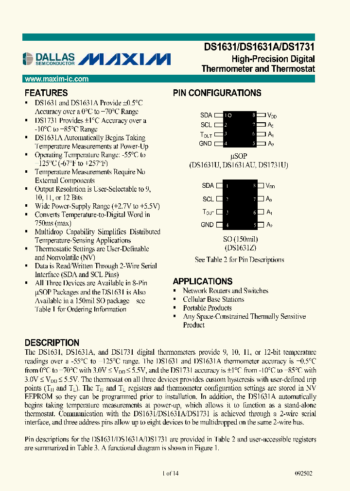 DS1631A_10564.PDF Datasheet