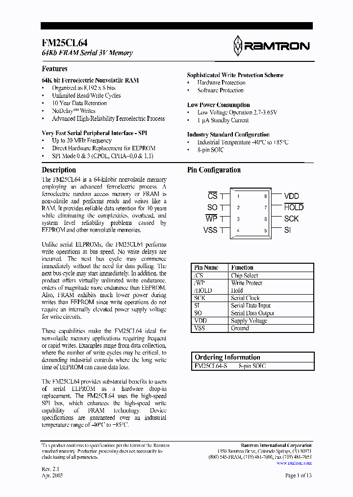 FM25CL64-S_189271.PDF Datasheet