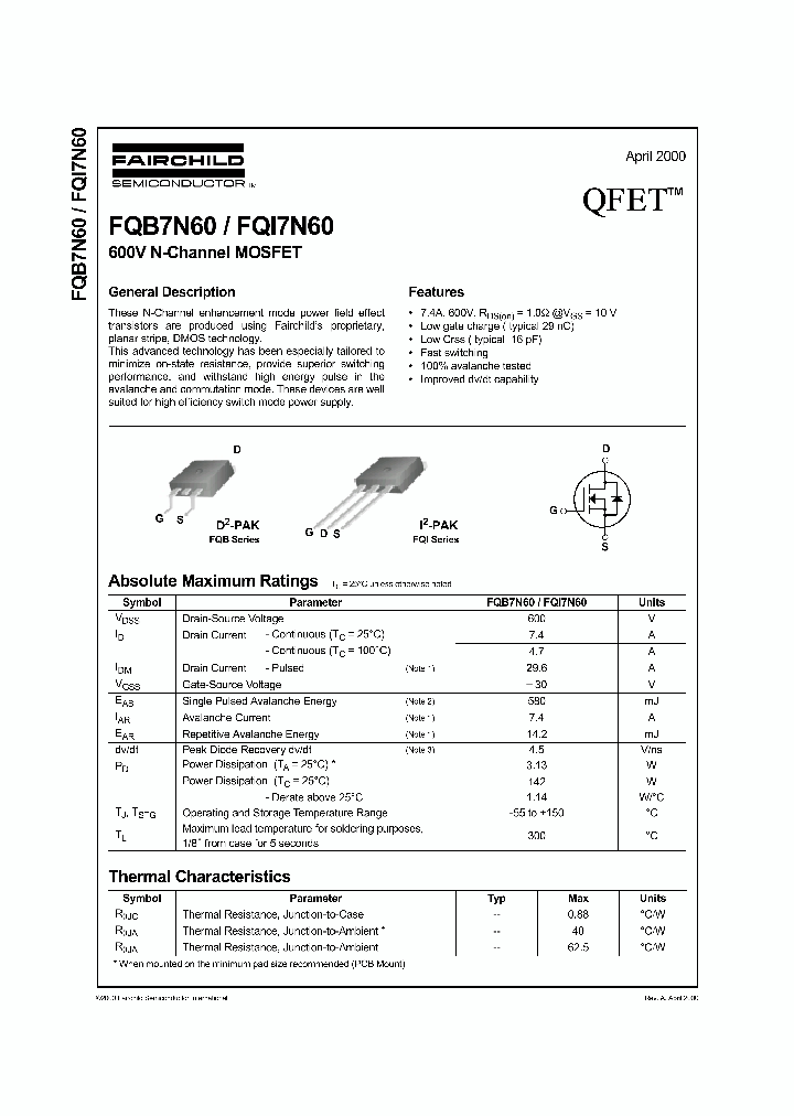 FQB7N60_35721.PDF Datasheet