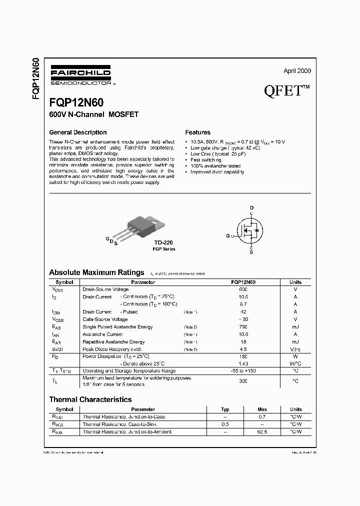 FQP12N60_176501.PDF Datasheet