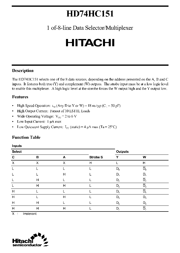 HD74HC151_18539.PDF Datasheet