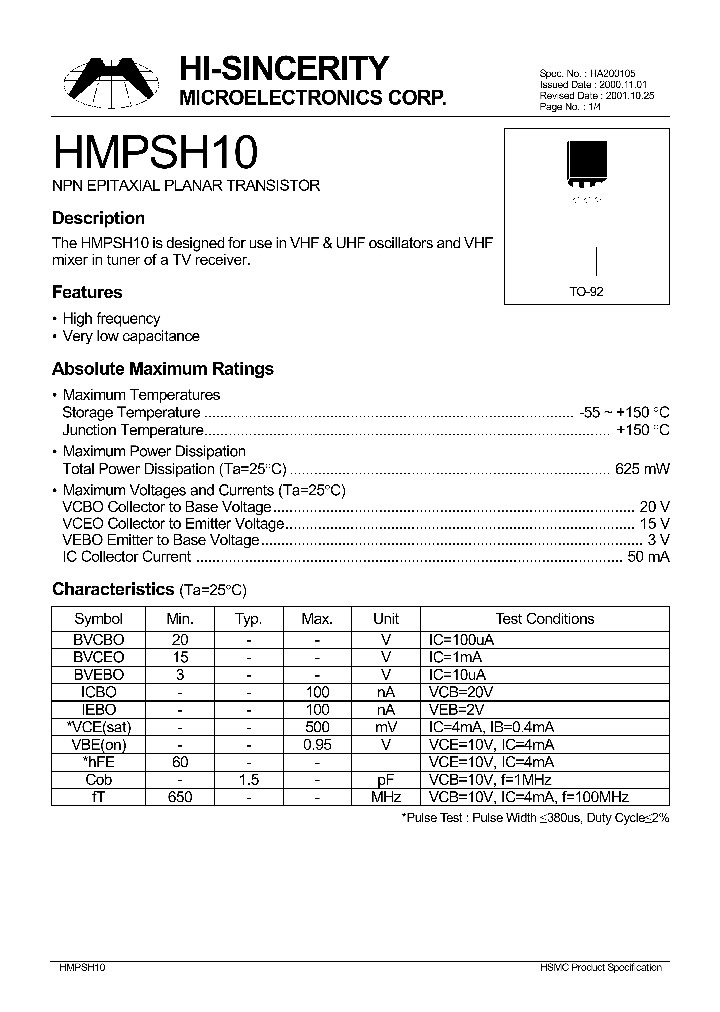 HMPSH10_165079.PDF Datasheet