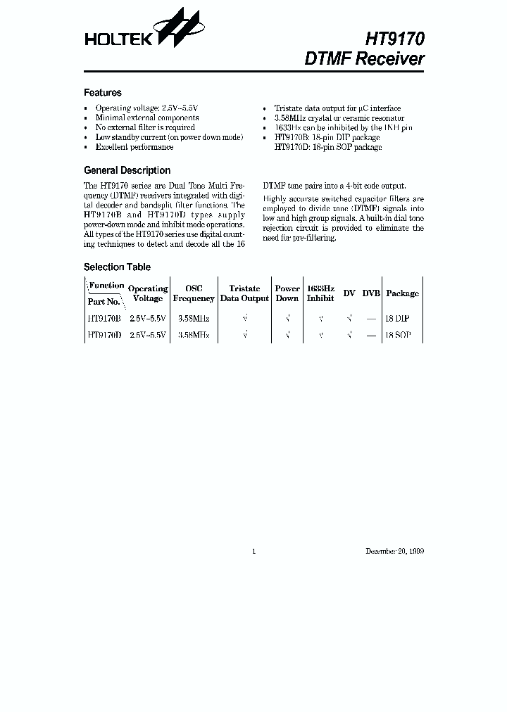 HT9170_167990.PDF Datasheet