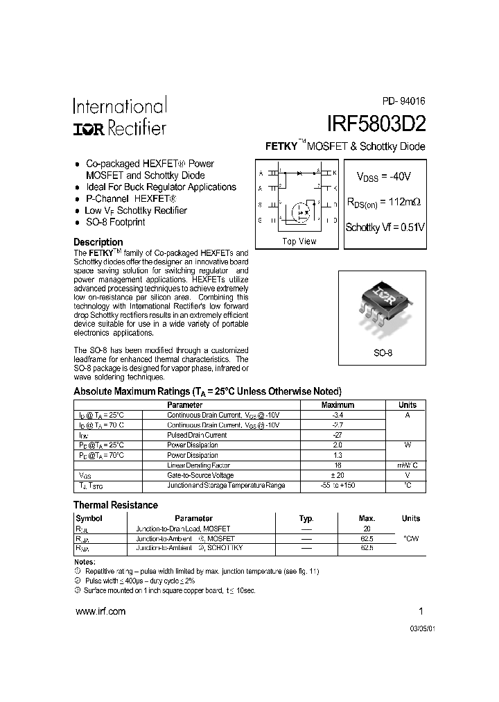 IRF5803D2_120591.PDF Datasheet