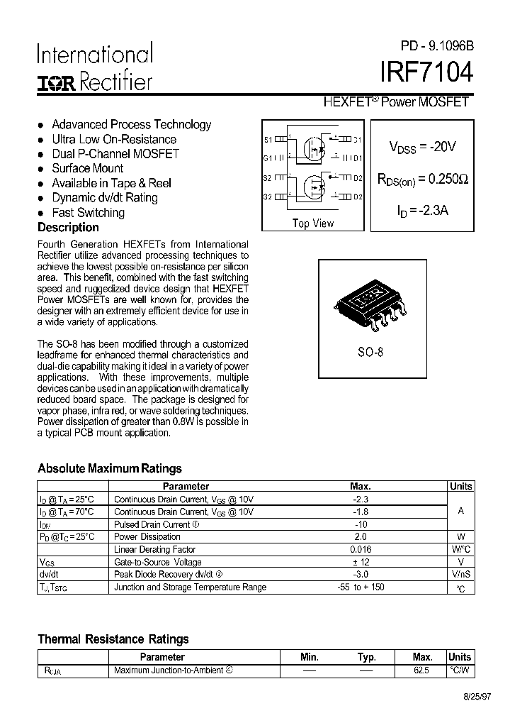 IRF7104_82695.PDF Datasheet