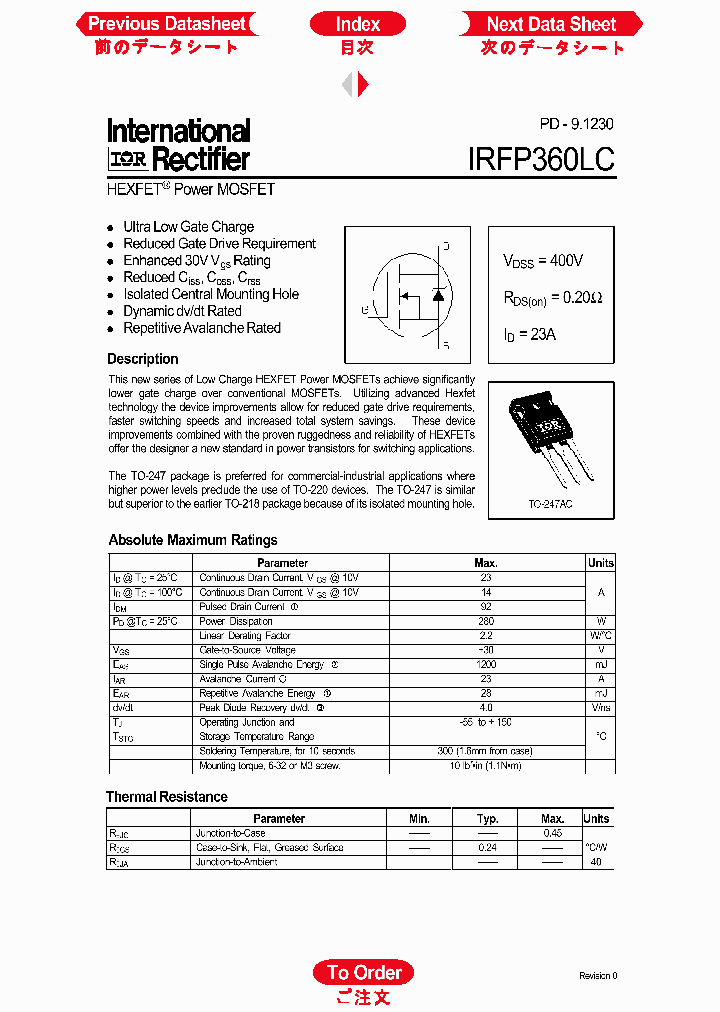 IRFP360LC_131967.PDF Datasheet