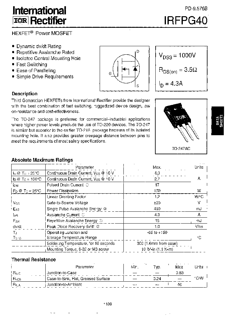 IRFPG40_181887.PDF Datasheet