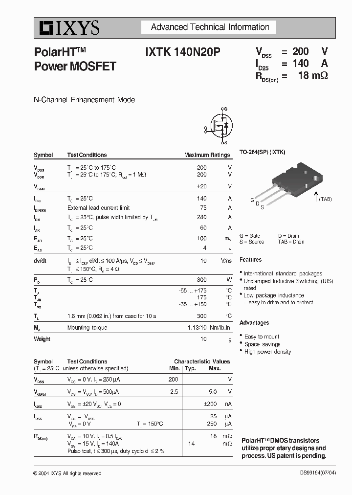 IXTK140N20P_110335.PDF Datasheet
