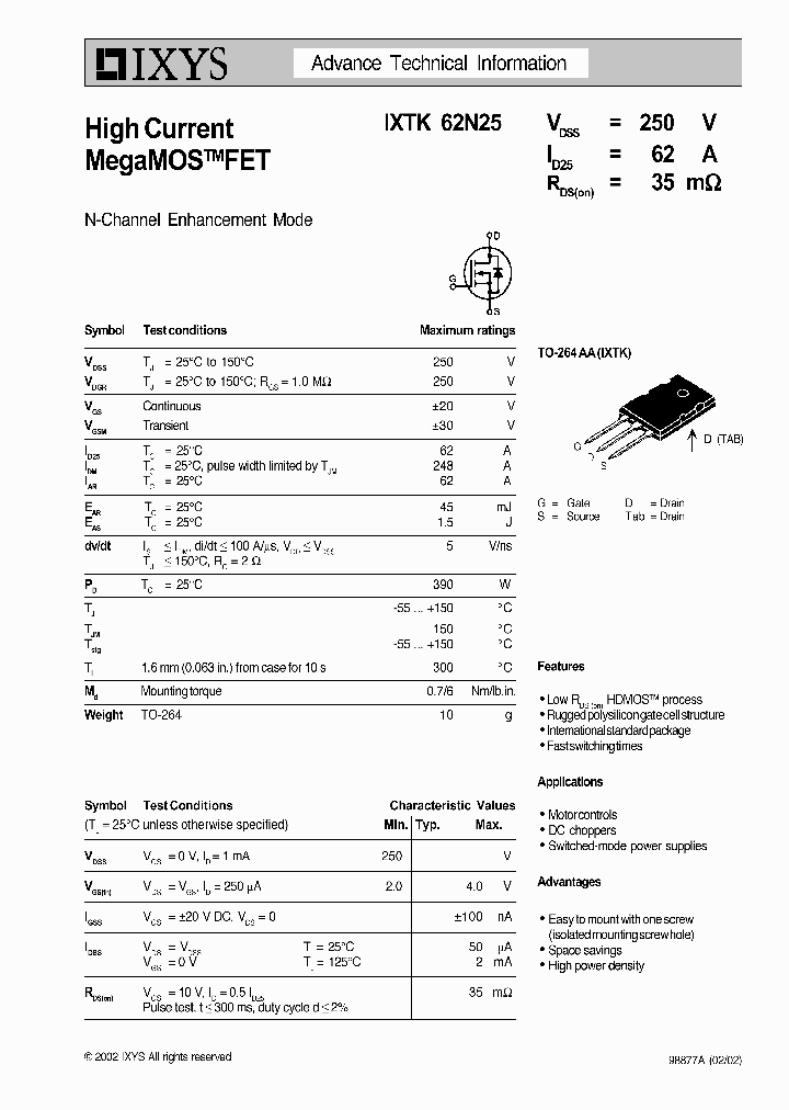 IXTK62N25_67987.PDF Datasheet