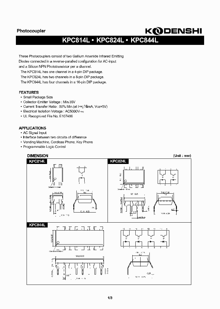 KPC814L_102765.PDF Datasheet