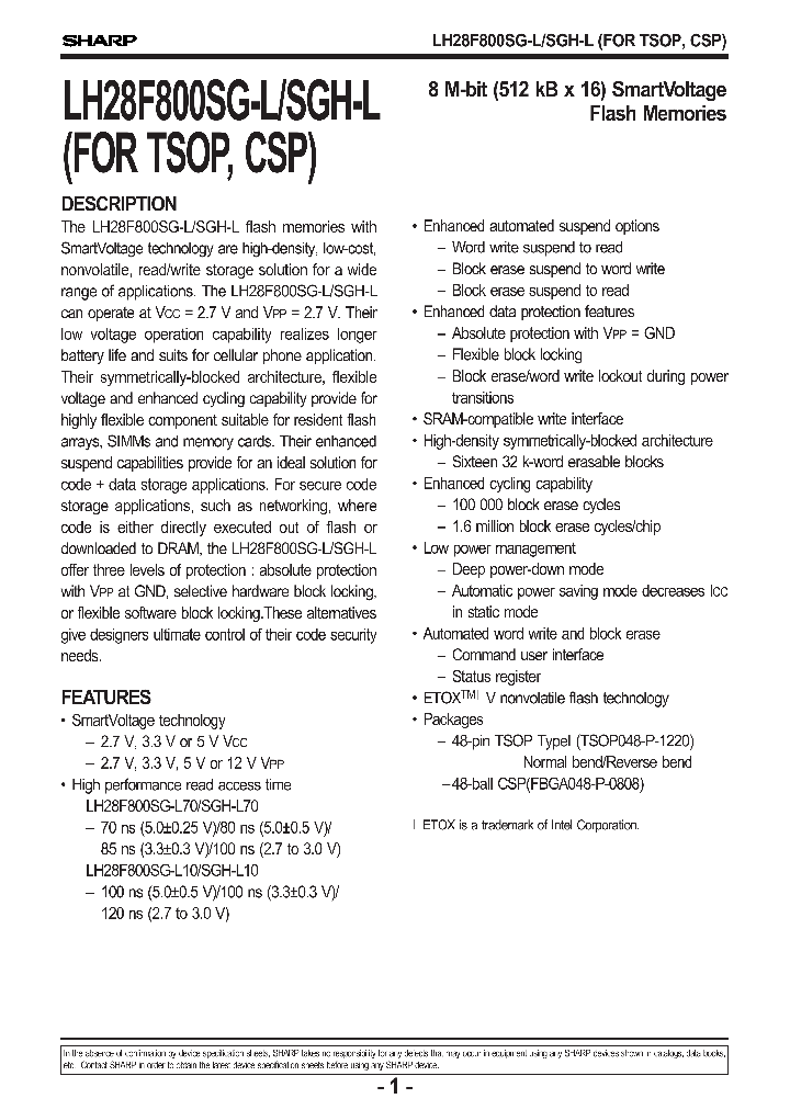 LH28F800SGH-L_133725.PDF Datasheet