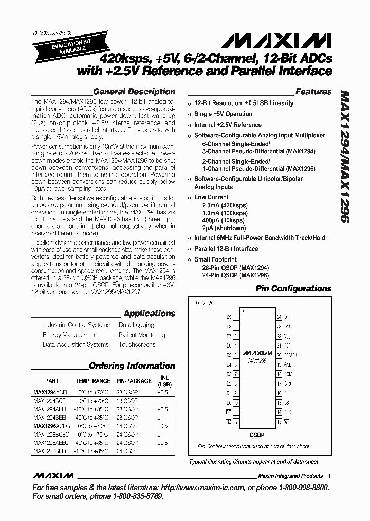 MAX1294_81275.PDF Datasheet