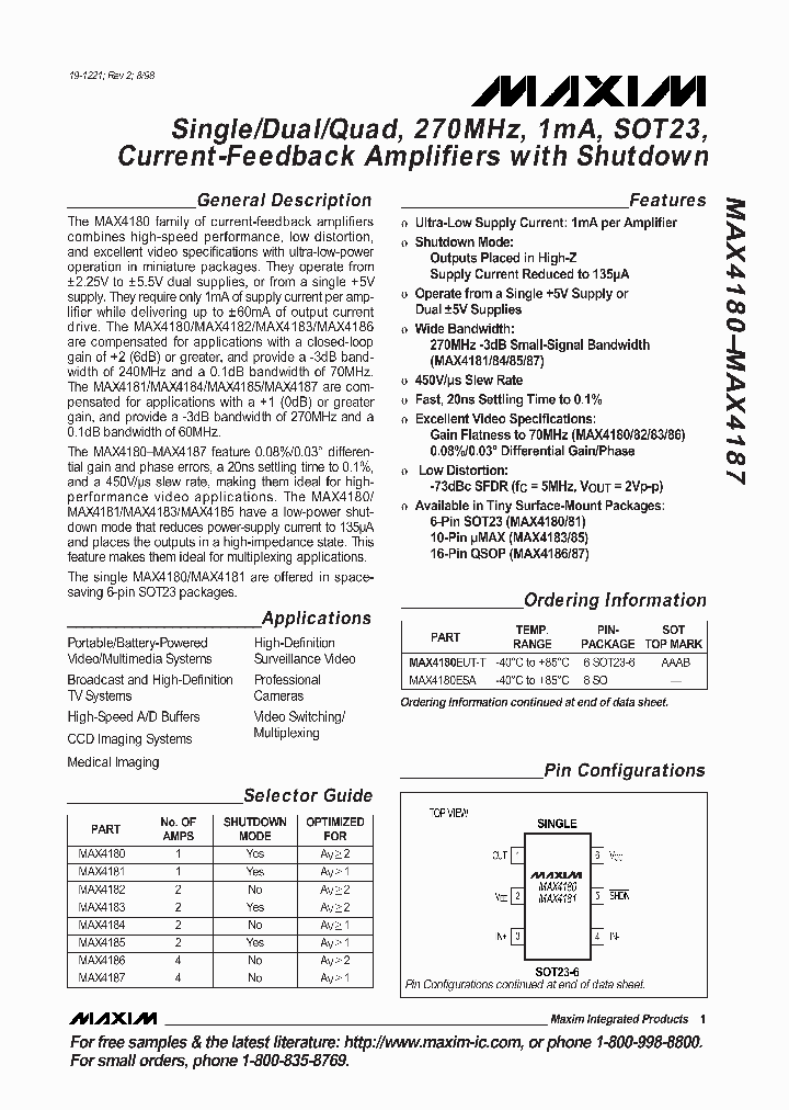 MAX4180_111600.PDF Datasheet