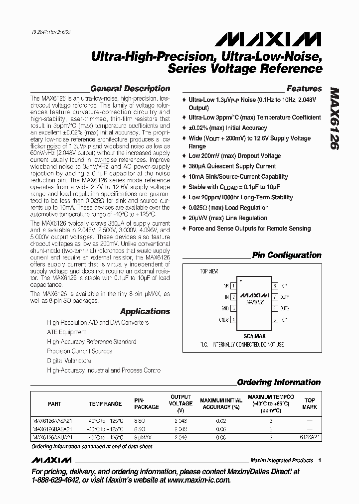 MAX6126AAUA21_61611.PDF Datasheet