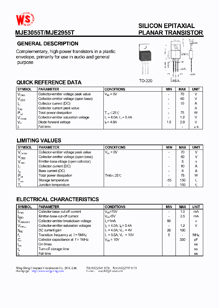 MJE3055T_161680.PDF Datasheet