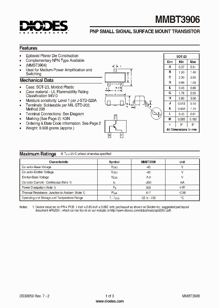 MMBT3906-7_118258.PDF Datasheet