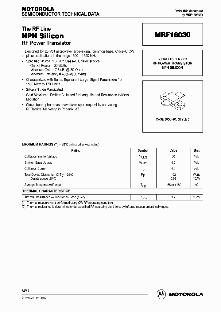 MRF16030_41825.PDF Datasheet