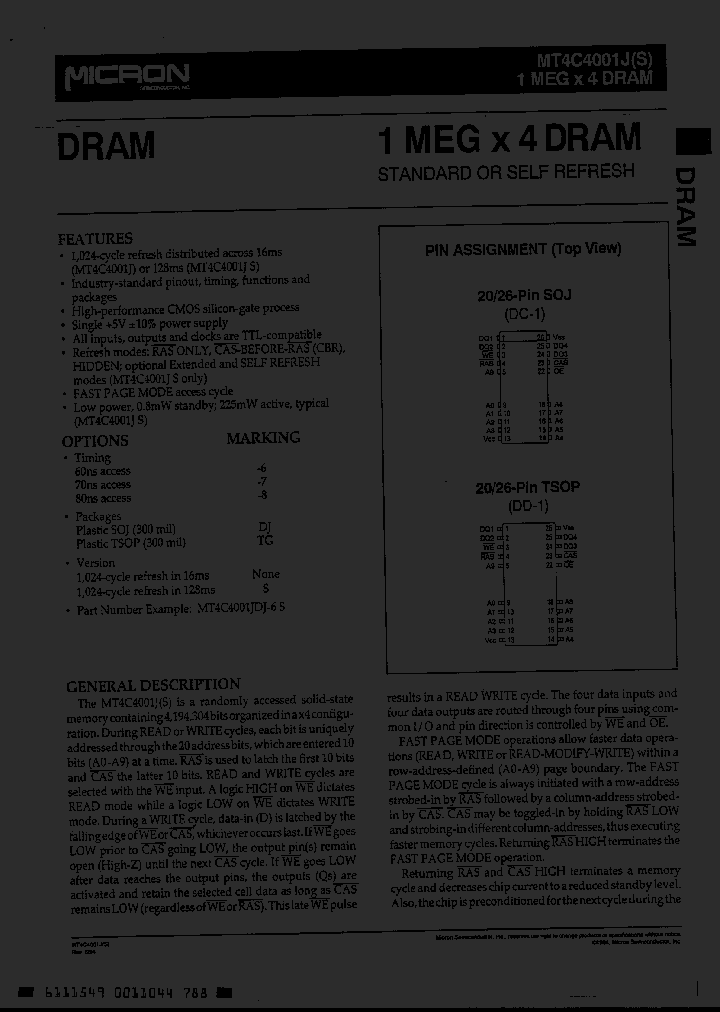 MT4C4001_113637.PDF Datasheet