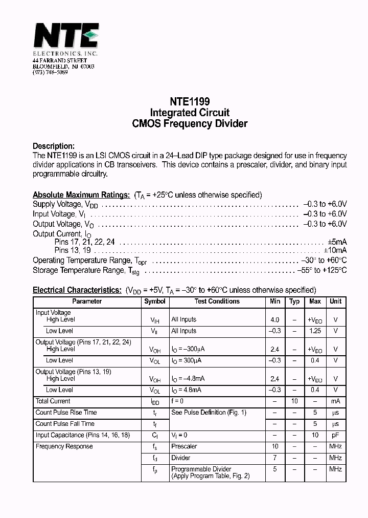 NTE1199_69701.PDF Datasheet