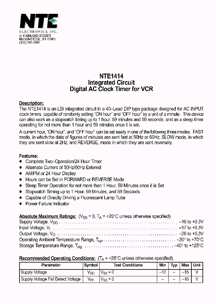 NTE1414_69716.PDF Datasheet