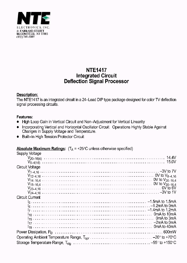 NTE1417_69719.PDF Datasheet