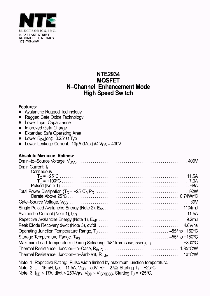 NTE2934_69860.PDF Datasheet