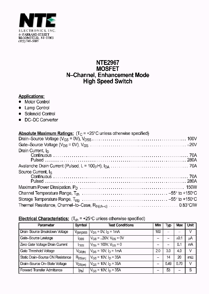 NTE2967_69881.PDF Datasheet