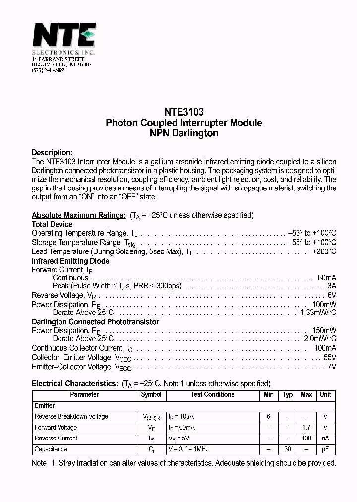 NTE3103_69913.PDF Datasheet