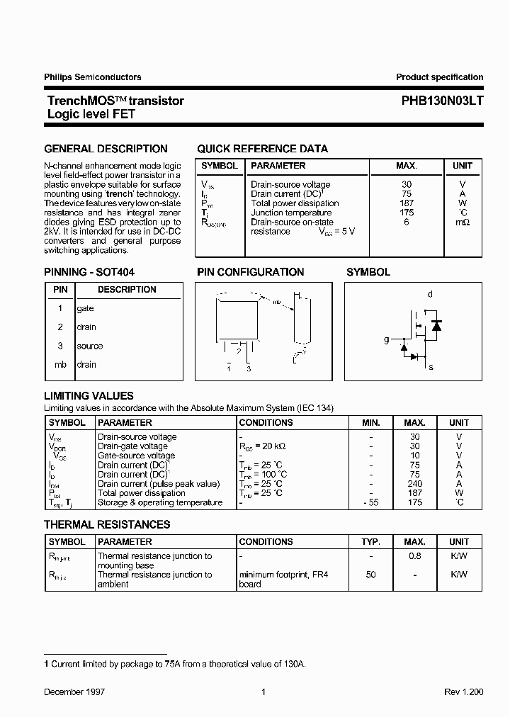 PHB130N03LT_141290.PDF Datasheet