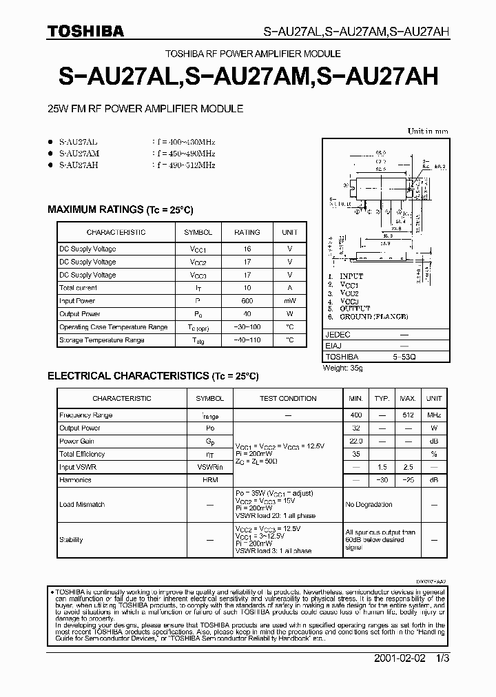 S-AU27AL_188644.PDF Datasheet