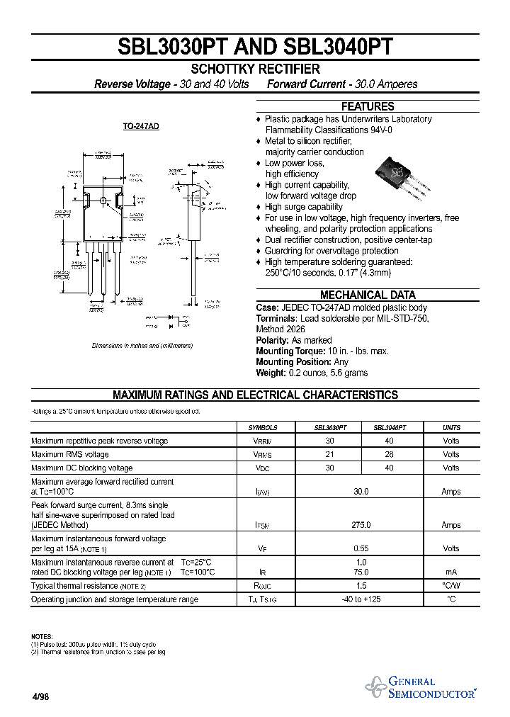 SBL3040PT_92006.PDF Datasheet