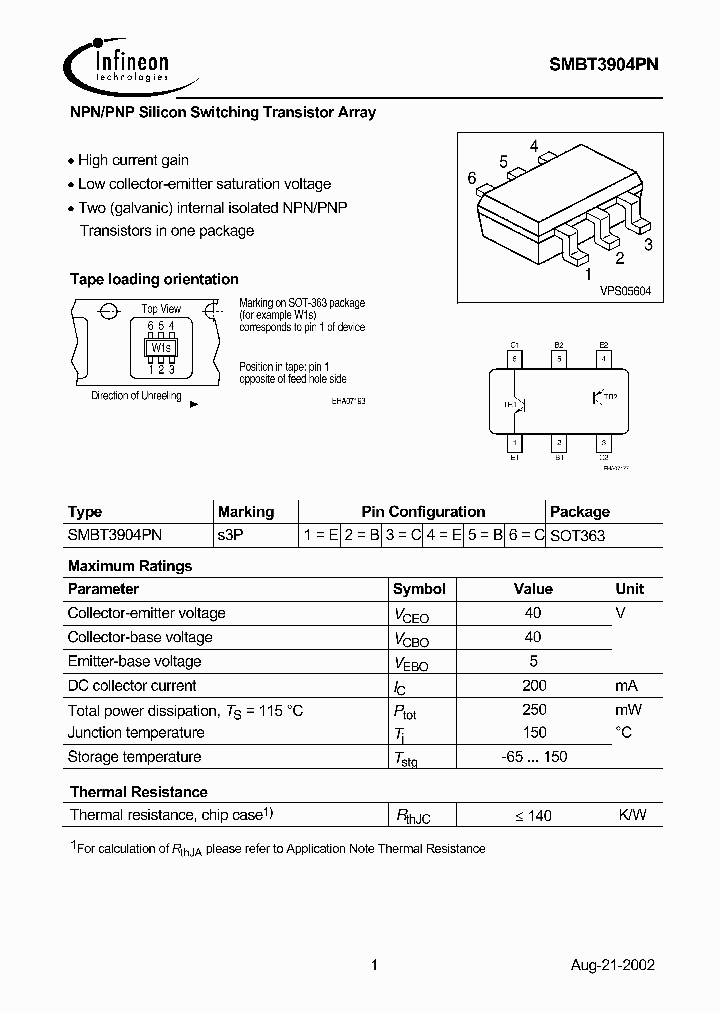 SMBT3904PN_43363.PDF Datasheet