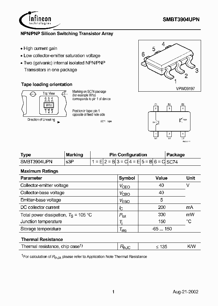 SMBT3904UPN_43366.PDF Datasheet