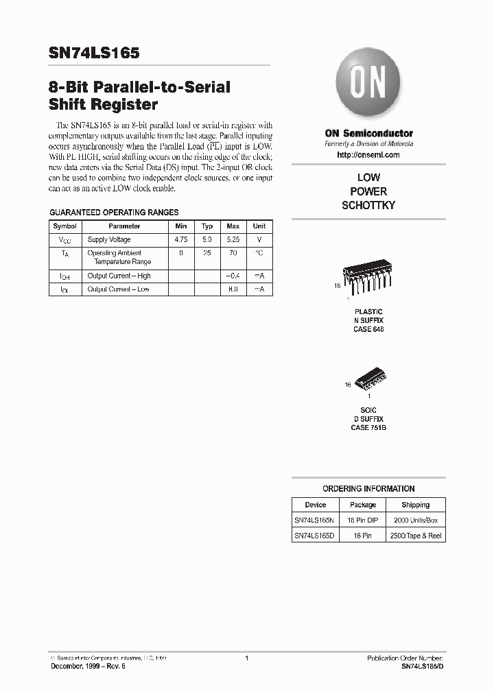 SN74LS165_78373.PDF Datasheet