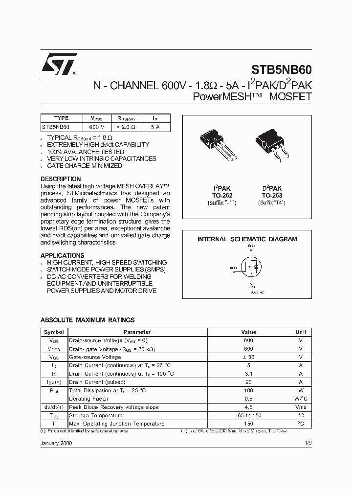 STB5NB60_77451.PDF Datasheet