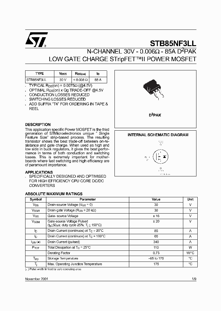 STB85NF3LL_166639.PDF Datasheet