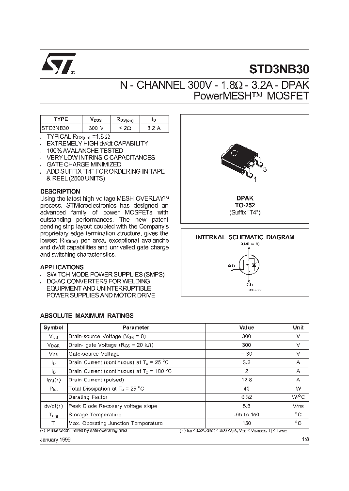 STD3NB30_146558.PDF Datasheet